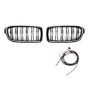 Grade dianteira de rim de ripas duplas para BMW série 3 F30 F31 F35 2012-2019-9