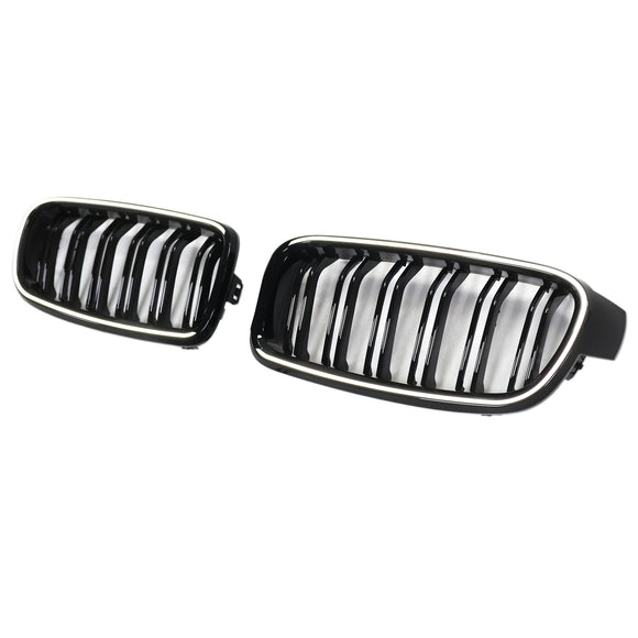 Grade dianteira de rim de ripas duplas para BMW série 3 F30 F31 F35 2012-2019