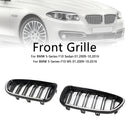 Nieren-Stoßstangengrill, passend für BMW 5er F10 F11 2010–2016, glänzend schwarz-5