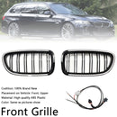 Nieren-Stoßstangengrill, passend für BMW 5er F10 F11 2010–2016, glänzend schwarz-15