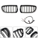 Nieren-Stoßstangengrill, passend für BMW 5er F10 F11 2010–2016, glänzend schwarz-4