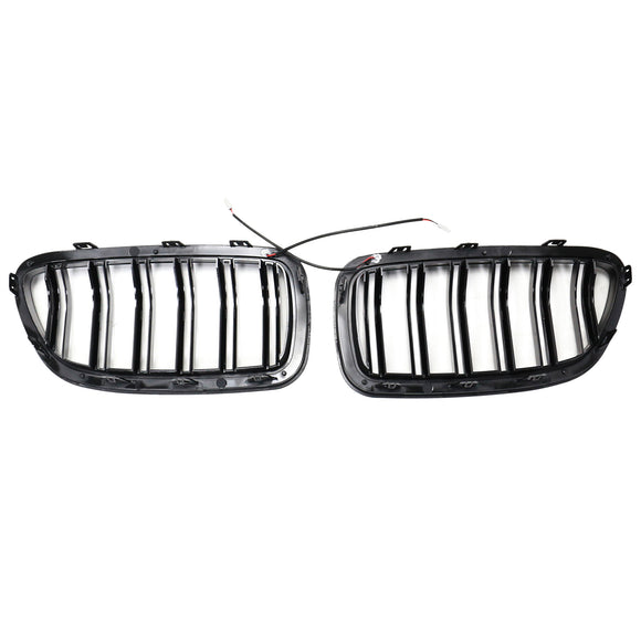 Nieren-Stoßstangengrill, passend für BMW 5er F10 F11 2010–2016, glänzend schwarz
