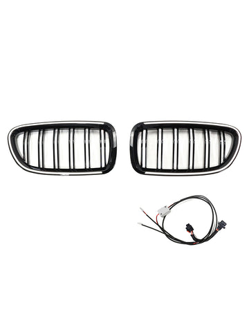 Kidney Bumper Grille Grill Fit BMW 5 Series F10 F11 2010-2016 Gloss Black - 0