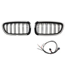 Nieren-Stoßstangengrill, passend für BMW 5er F10 F11 2010–2016, glänzend schwarz-11