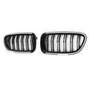 Nieren-Stoßstangengrill, passend für BMW 5er F10 F11 2010–2016, glänzend schwarz-6