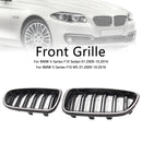 Nieren-Stoßstangengrill, passend für BMW 5er F10 F11 2010–2016, glänzend schwarz-10