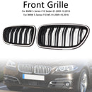 Nieren-Stoßstangengrill, passend für BMW 5er F10 F11 2010–2016, glänzend schwarz-15