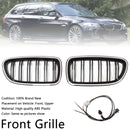 Nieren-Stoßstangengrill, passend für BMW 5er F10 F11 2010–2016, glänzend schwarz-6