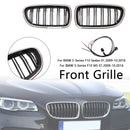 Nieren-Stoßstangengrill, passend für BMW 5er F10 F11 2010–2016, glänzend schwarz-5