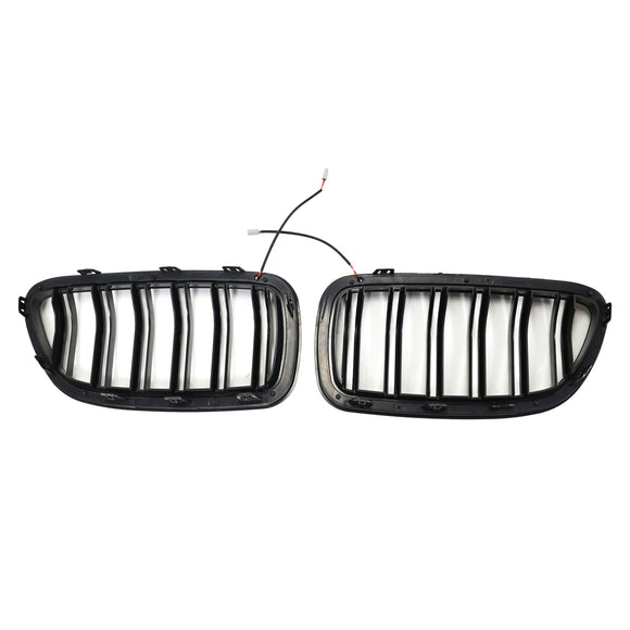 Nieren-Stoßstangengrill, passend für BMW 5er F10 F11 2010–2016, glänzend schwarz