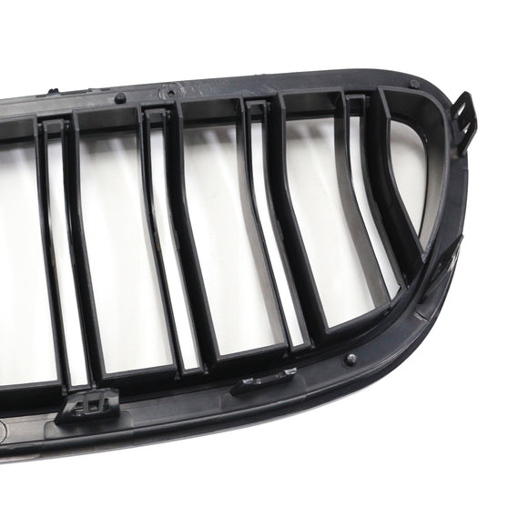 Nieren-Stoßstangengrill, passend für BMW 5er F10 F11 2010–2016, glänzend schwarz