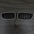 Nieren-Stoßstangengrill, passend für BMW 5er F10 F11 2010–2016, glänzend schwarz-12