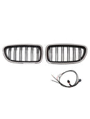 Nieren-Stoßstangengrill, passend für BMW 5er F10 F11 2010–2016, glänzend schwarz-8
