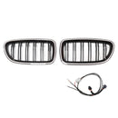 Nieren-Stoßstangengrill, passend für BMW 5er F10 F11 2010–2016, glänzend schwarz-2