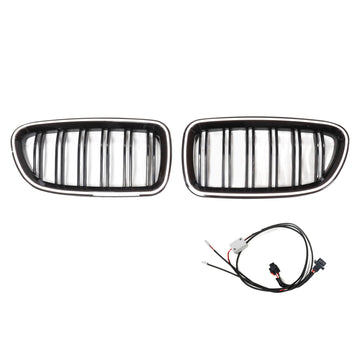 Kidney Bumper Grill Grille Fit BMW 5 Series F10 F11 2010-2016 Gloss Black - 0