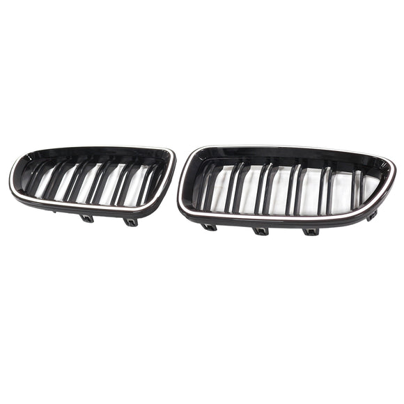 Nieren-Stoßstangengrill, passend für BMW 5er F10 F11 2010–2016, glänzend schwarz