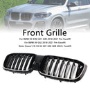 Rejilla de malla frontal negra brillante para BMW X4 G02 X3 G01 G08 2018-2021-3