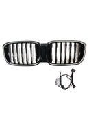 Rejilla de malla frontal negra brillante para BMW X4 G02 X3 G01 G08 2018-2021-14