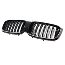 Rejilla de malla frontal negra brillante para BMW X4 G02 X3 G01 G08 2018-2021-17