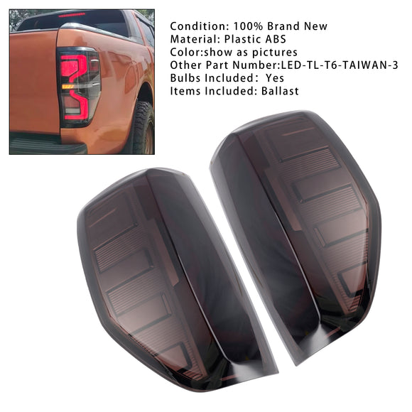 LED Black Clear Rear Tail Light Lamp For Ford Ranger T6 T7 T8 PX1 PX2 PX3 12-21