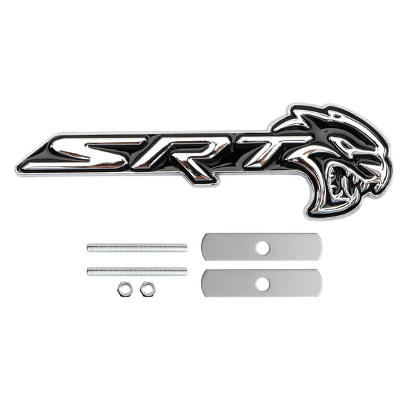 Emblema da grade dianteira SRT Hellcat para carregador Challenger SRT emblema cromado preto/vermelho cromado/vermelho preto