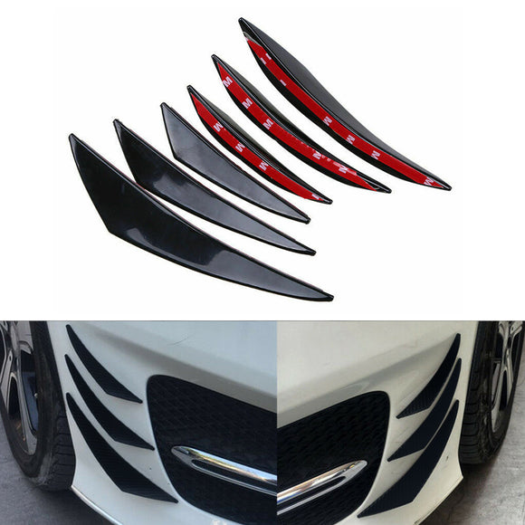 6kpl Universal Gloss Black Car/Auto Etupuskurin evät Spoileri Canards Kiinnitä