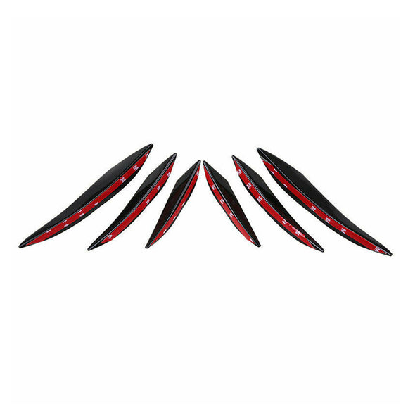 6kpl Universal Gloss Black Car/Auto Etupuskurin evät Spoileri Canards Kiinnitä
