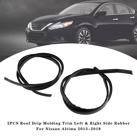 Moldura de goteo de techo de 2 uds, moldura de goma lateral izquierda  & derecha para Nissan Altima 2013-2018