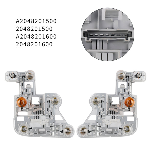 Left+Right Tail Lamp Bulb Holder with Bulbs For Mercedes W204 C-Class 2007-2010