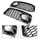 RS5 Style Honeycomb Fog Light Grille Grill Fit Audi A5 S-Line/S5 B8 2008-2012-2