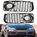 RS5 Style Honeycomb Fog Light Grille Grill Fit Audi A5 S-Line/S5 B8 2008-2012-1