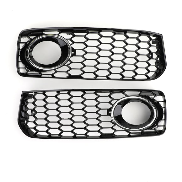 RS5 Style Honeycomb Fog Light Grille Grill Fit Audi A5 S-Line/S5 B8 2008-2012