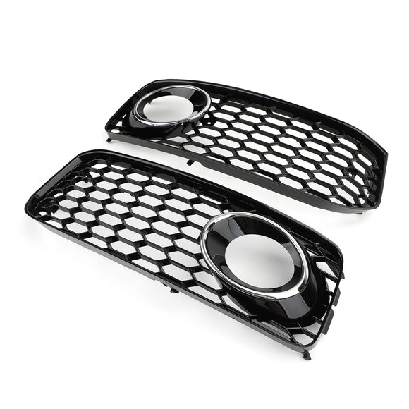 RS5 Style Honeycomb Fog Light Grille Grill Fit Audi A5 S-Line/S5 B8 2008-2012
