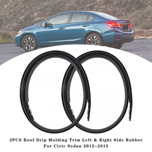 2012-2015 Civic Sedan 4-deurs 2 STKS Dakdruppellijst Trim Links & Rechts Rubber 74316-TR0-A01 74306-TR0-A01