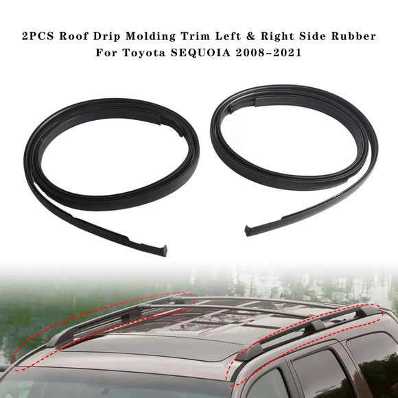2 pezzi modanatura antigoccia per tetto sinistro  &  gomma lato destro per Toyota SEQUOIA 2008-2021