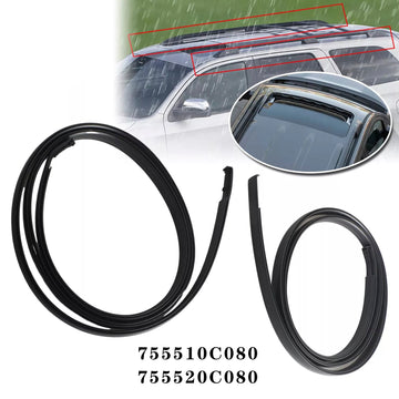 2PCS Roof Drip Molding Trim Left & Right Side Rubber For Toyota SEQUOIA 2008-2021 - 0