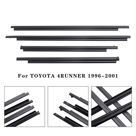 Burlete de moldura exterior con correa de cristal para puerta de 4 Uds para TOYOTA 4RUNNER 1996-2001