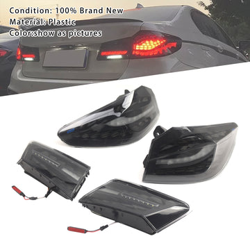 L&R Smoked LED Tail Lights Rear Lamp Assembly For BMW 5 Series G30 G38 2018-2020 - 0