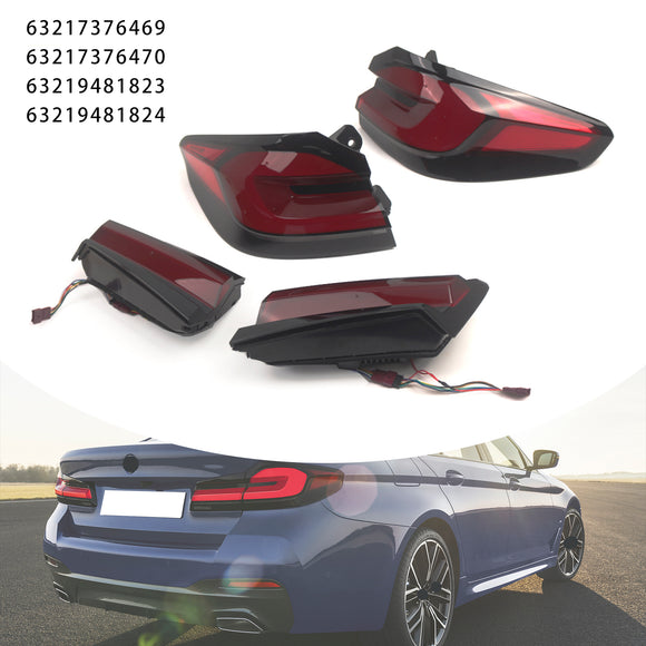 L&R Red LED Tail Lights Rear Lamp Assembly For BMW 5 Series G30 G38 2018-2020