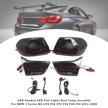 L&R Smoked LED Tail Lights Rear Lamp Assembly For BMW 4 Series M4 GTS F32 F33 F82 F36 F83 2014-2020 - 0