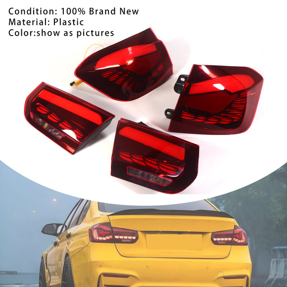 L&R Red LED Tail Lights Rear Lamp Assembly For BMW 3 F30 F80 M3 2013-2018