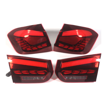 L&R Red LED Tail Lights Rear Lamp Assembly For BMW 3 Series F30 F80 M3 2013-2018 Sequential Rear Lamps
