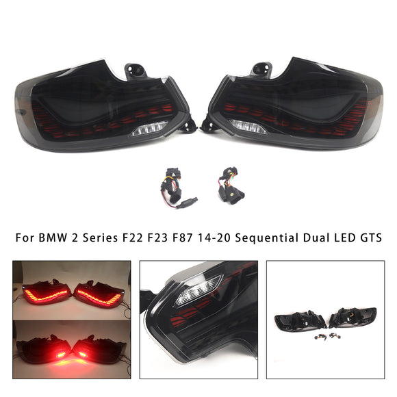 L&R Conjunto de luces traseras LED ahumadas para BMW Serie 2 F22 F23 F87 14-20