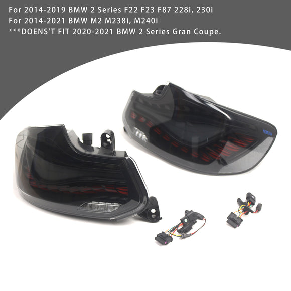 L&R Conjunto de luces traseras LED ahumadas para BMW Serie 2 F22 F23 F87 14-20