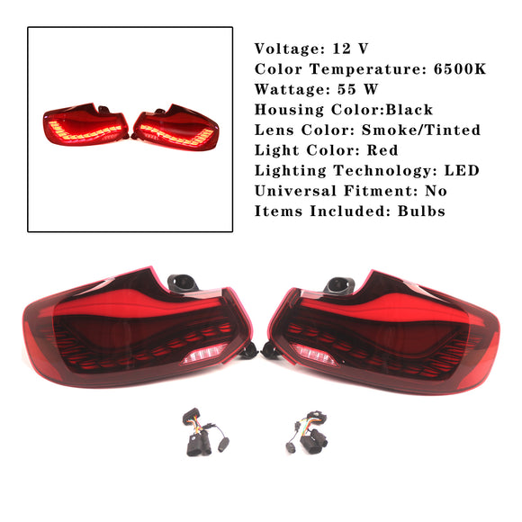 L&R Red LED Tail Lights Rear Lamp Assembly For BMW 2 Series F22 F23 F87 14-20
