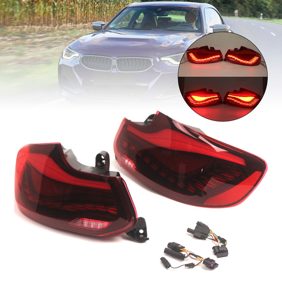L&R Red LED Tail Lights Rear Lamp Assembly For BMW 2 Series F22 F23 F87 14-20