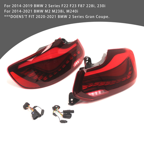 L&R Red LED Tail Lights Rear Lamp Assembly For BMW 2 Series F22 F23 F87 14-20