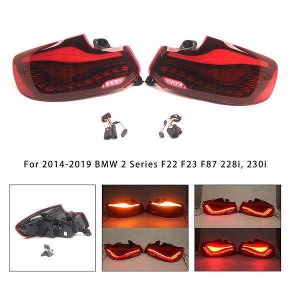 L&R Red LED Tail Lights Rear Lamp Assembly For BMW 2 Series F22 F23 F87 14-20