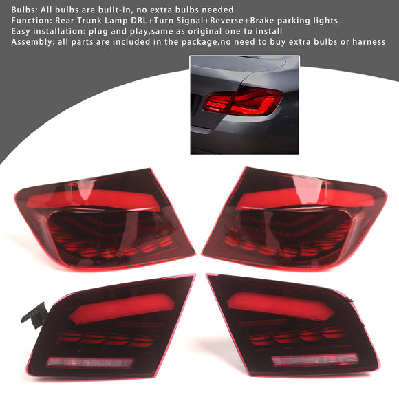 L&R Red LED Tail Lights Rear Lamp Assembly For BMW 5 F10 F18 M5 2010-2016