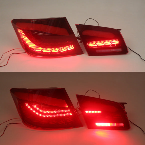 L&R Red LED Tail Lights Rear Lamp Assembly For BMW 5 F10 F18 M5 2010-2016